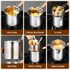 Deep Fryer Pot 304 Stainless Steel Deep Oil Fryer Deep Fryer Pot Japanese Tempura Deep Fryers for Frying Fish Shrimp Chicken