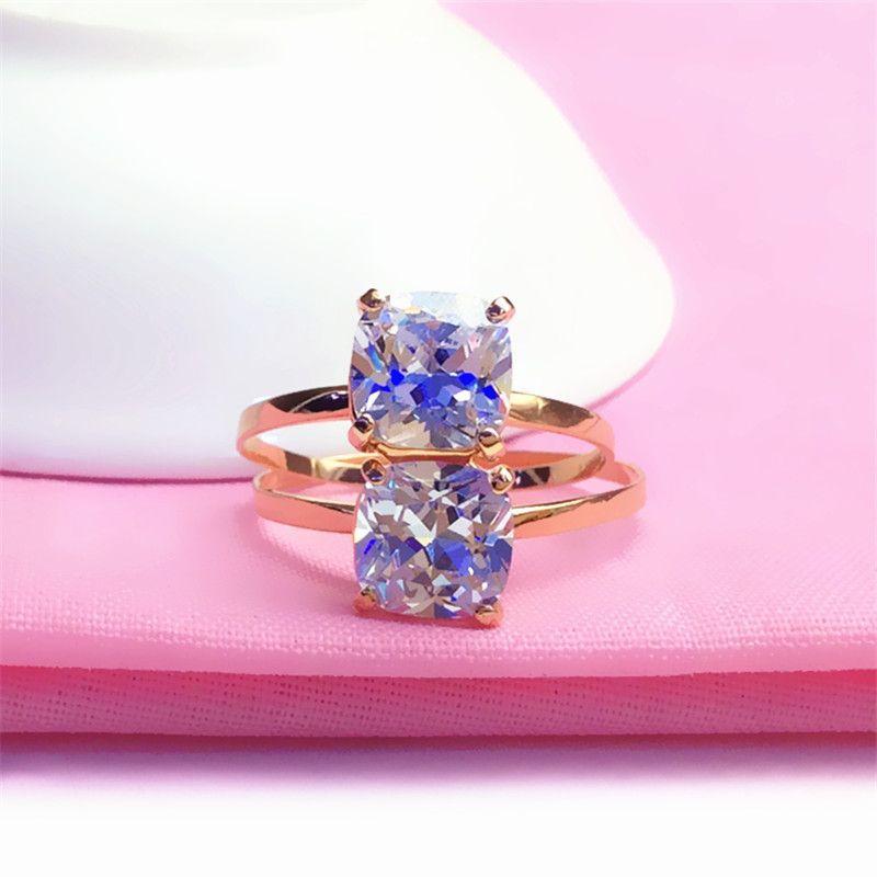 Xingfu Color Gold Russian Purple Gold Zircon Ring 585 Rose Gold Plated Zircon Classic Fashion Shiny Ring