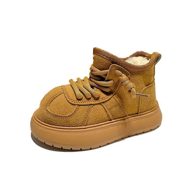 

Девочки Зимние Сапоги 2025 Новые Флисовые Утепленные Большие Хлопковые Туфли Детские Теплые Хлопковые Сапоги Девочки Хлебные Туфли 40 yards/inner length 24.4cm верблюд