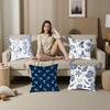 Home Decor Blue Nautical Anchor Pattern Throw Pillow Cover Pattern Cushion Cover Suitable for Sofa Bedroom Car Pillow Cover