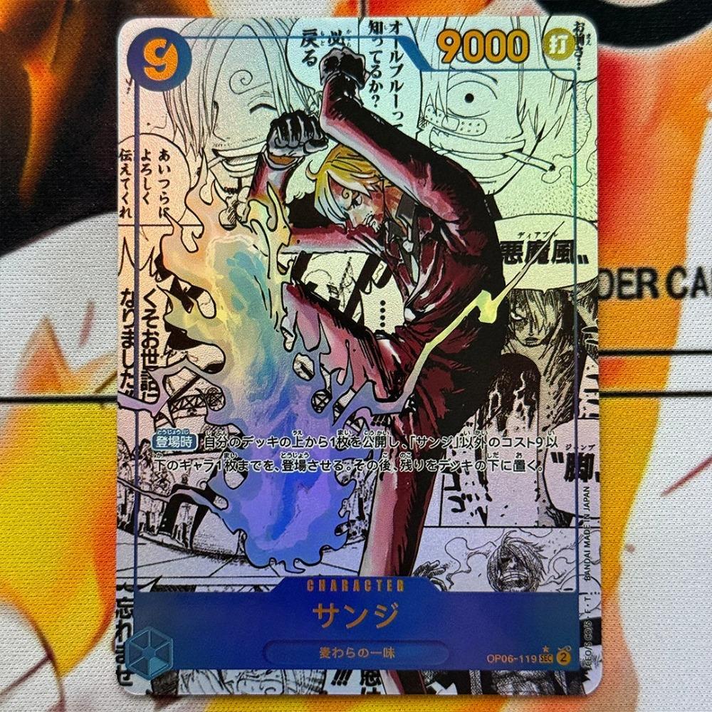 Japanese DIY OPCG Proxy Sanji SEC-SP Comic Parallel #119 One Piece Card The Best vol.2 Anime Collectible Card Gift