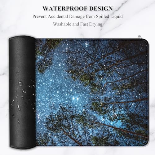 Quiet night sky long large size mouse pad edge lock thickened rubber table pad 800x300x3mm