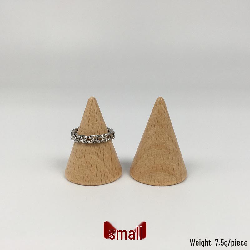 

Буковый держатель для колец - Коническая подставка для хранения ювелирных изделий