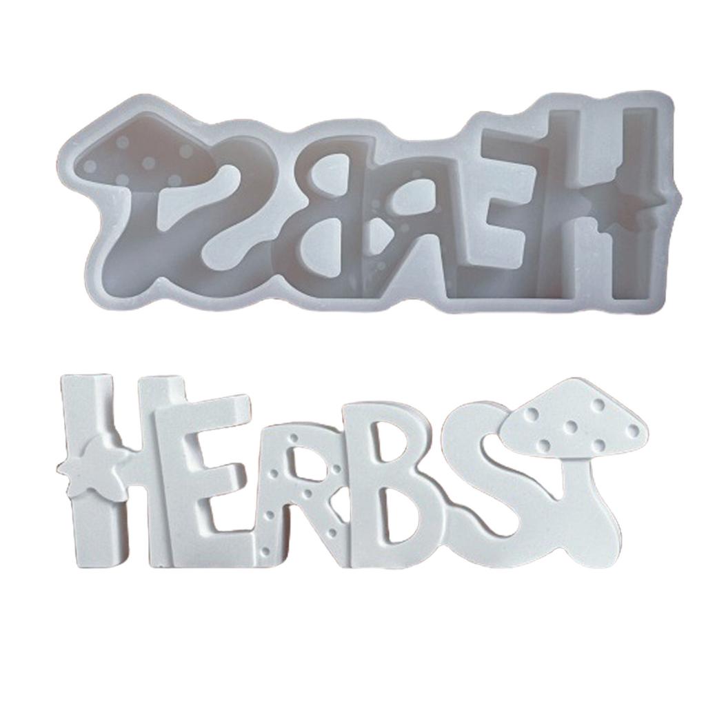 Letters with Mushroom Candle Mould Autumn Silicone Molds Ornament Molds Castings Molds Plasters Molds