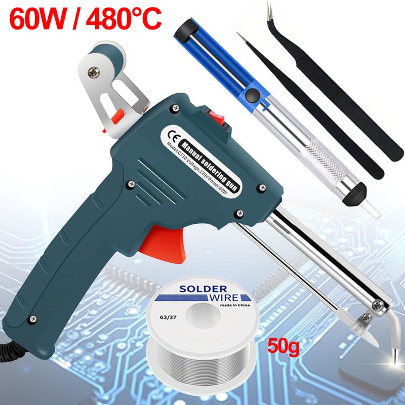 Soldering Iron 60W Endothermic Handheld Gun Tongs Heated Household Repair Internal Tool Welding Repair Manual Tin Dispensing