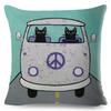 Cartoon Driving Car Cat Cushion Cover Decor Cute Pet Animal Pillowcase Polyester Pillow Case for Sofa Home Children Room 45x45cm