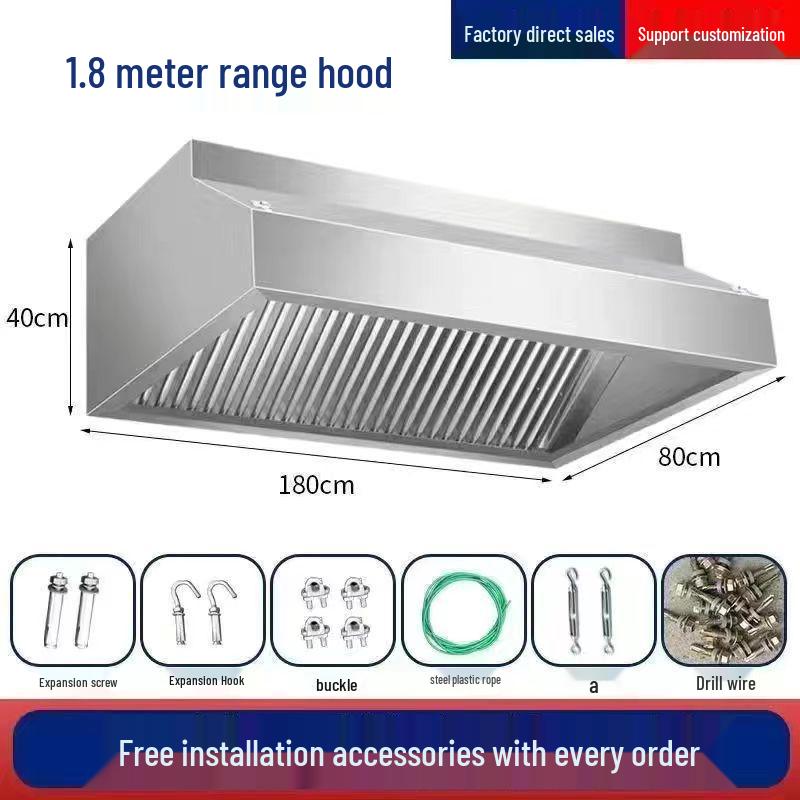Heavy-Duty Stainless Steel Range Hood Fan for Commercial Kitchens