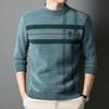 Men's Round Neck Sweater - Thick Knit, Plus Velvet Warm Base Layer for Autumn/Winter