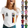Damen Freizeit Pullover T-Shirt Rundhals Kurzarm Gedruckter Schriftzug Sportlicher Stil Oberteil für Sportfans