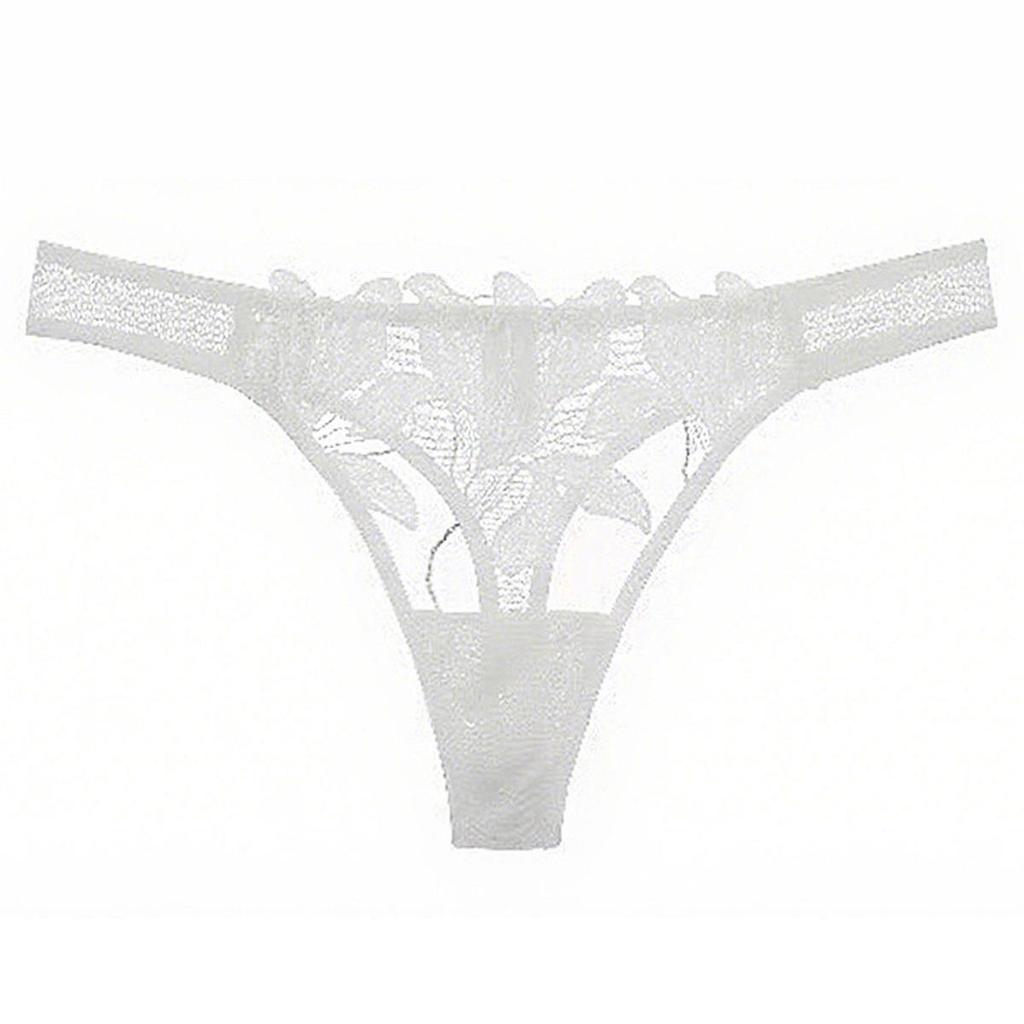 Europäische & Amerikanische Damen Sexy Ultra-Dünne Transparente Spitze Bestickte Hüfttiefe Baumwollslips