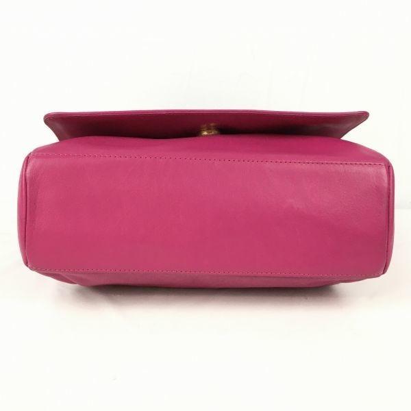 EPISODE Italy Made Leather Shoulder Bag Dark Pink Plain Adjustable Strap Length(USED)