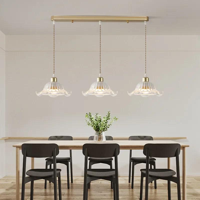 Nowoczesne Proste wysokiej jakości Restauracyjne Szklane Lampy Wiszące kolor miedziany Dekor Salon/jadalnia Oprawy Oświetleniowe Gabinet Sypialnia