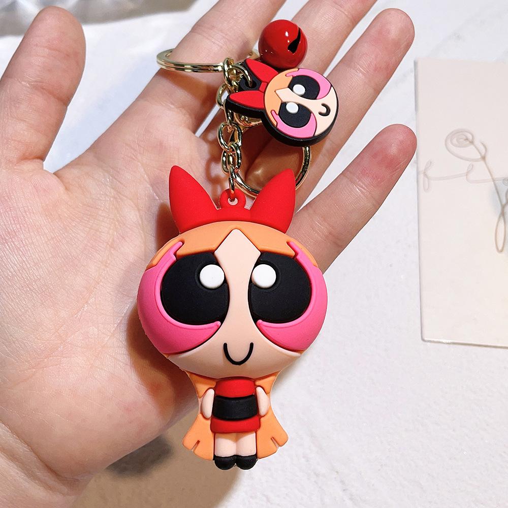 Mignon Anime Les Supers Nanas Série Porte-clés Kawaii Dessin Animé Rôle Créativité Sac à Dos Porte-clés Cadeau Filles