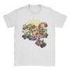 Unisex Marios Kart Groepsfoto Geruite Poster T-shirts Puur Katoenen Kleding Grappige Ronde Hals T-shirts Grote Maten T-shirt