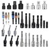 1/4 Hex Shank Screwdriver & Air Wrench Adapter Set (1/2 Square Drive & 3/8 Socket)