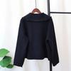 Spring and Autumn New Small Fresh Jacket Women's Short Fashion Double-breasted Doll Collar Versatile Fringed Knitted Cardigan Top