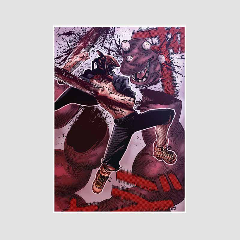 

Японське аніме Chainsaw Man Poster Естетичні ретро білі паперові постери Настінні принти Домашній декор Вітальня Бар Оформлення Художній живопис Подарунки 30x21cm