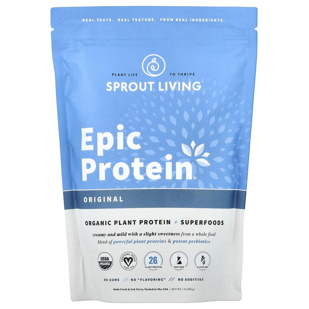 Epic Protein, Organic Plant Protein + Superfoods, Original, 455G (1Lb)
