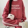 Navava Women Lettering Long Sleeve Sweatshirt Two Piece Set Nt2213