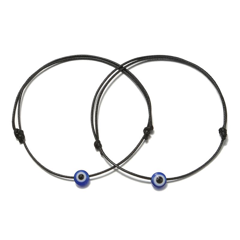 

1 пара ретро цветная веревка Devil s Eye ручная веревка плетеные браслеты пара друзей браслет 2xblack