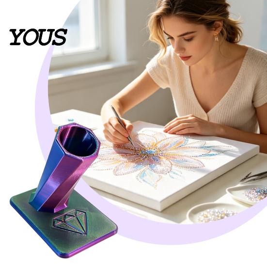 Desktop Art Supplies Holder Diamond Painting Pen Holder, 3D Printed Stand, Portable Stand Organizer for Drill Pens, Dotting Tools, Crafting Storage