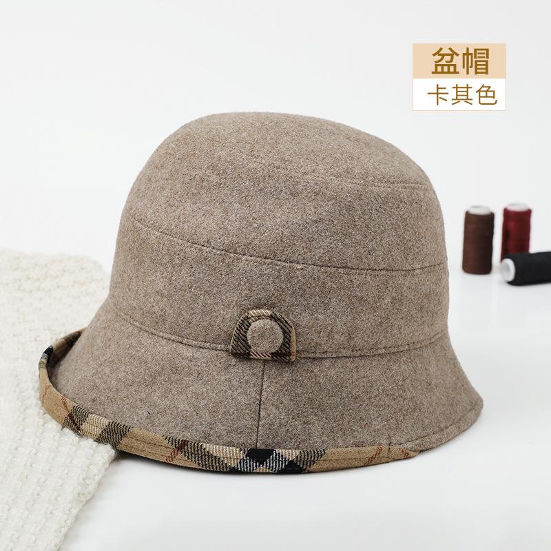 Multi-style hats, autumn and winter new fashion warm wool unilateral curling edge medium and old basin hats
