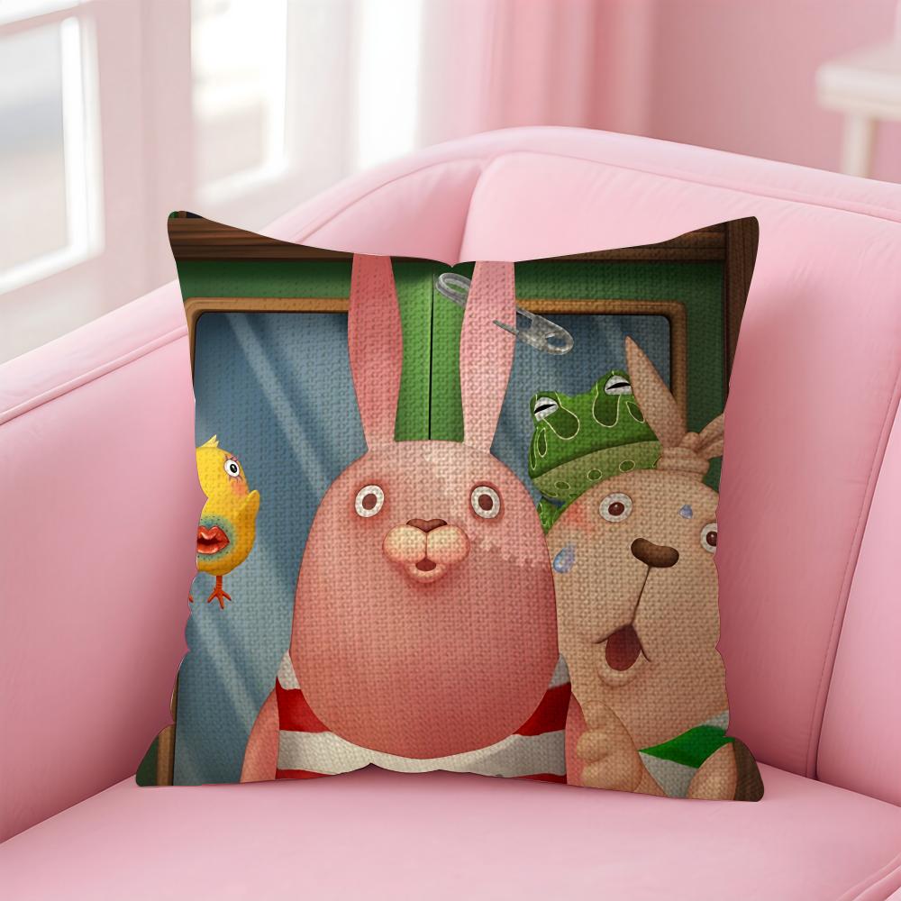 Anime UUsavich Cartoon Cushion Cover Natural Linen Pillow Case DoubleSided Print Decorative Sofa Pillowcase Home Decor Gift