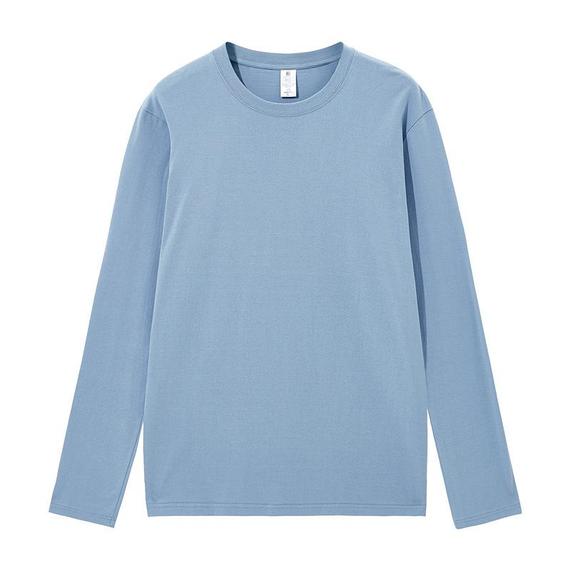 Camisas de manga larga para hombres y mujeres Camisetas atléticas informales de algodón suave de color sólido para hombres y mujeres Camisetas de moda con cuello redondo para hombres