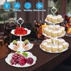 Cupcake Stand Tower Dessert Display Stand Three-Tiers Design BPA Free Easy Assembly Wedding Party Cake Tiered Serving Tray