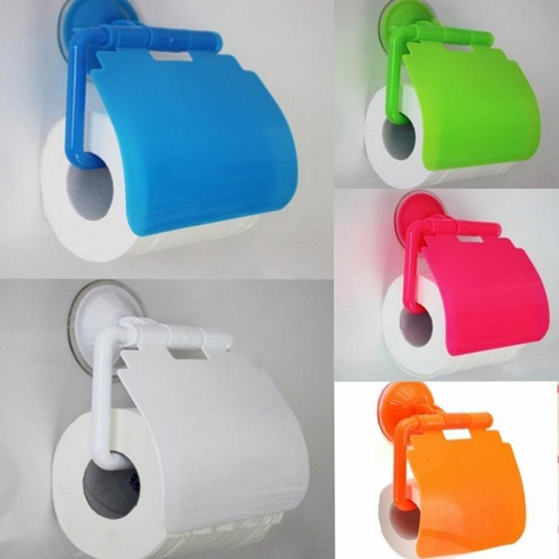 Plastic Suction Cup Toilet Paper Holder Bathroom Wall Mounted WC Paper Phone Holder Shelf Towel Roll shelf Bathroom Accessories