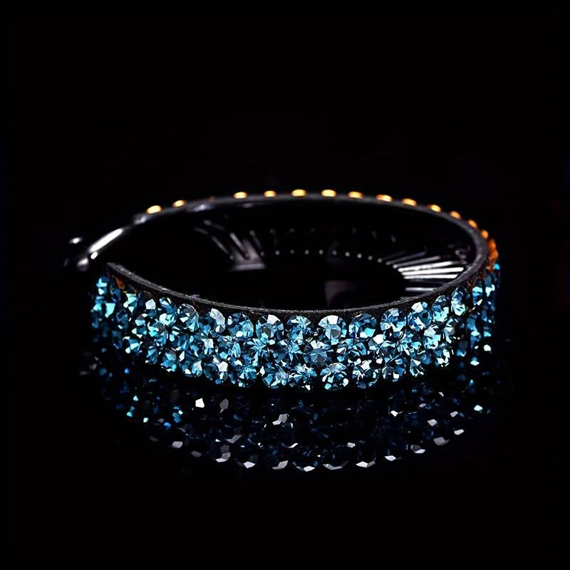 Fashionable Rhinestone Hair Bun Maker Sparkling Crystal Headband Ponytail Holder No-Feather Gem Embellished Twist Clip for Effortless Styling