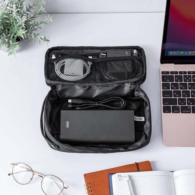 SANWA SUPPLY Portable Travel Bag, Cable And Power Cord Storage Pouch, Charger And Electronic Accessory Organizer