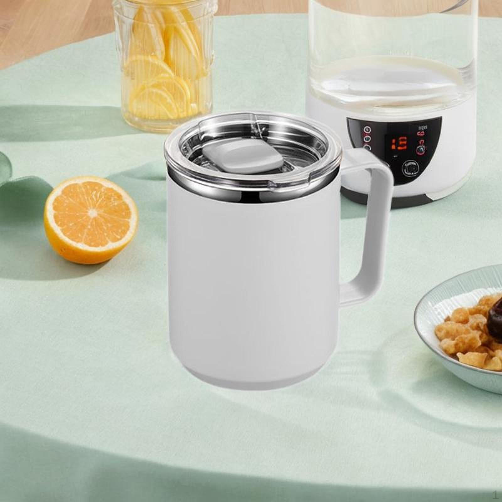 

Термостакан-кружка для кофе, легко моется, с ручкой и крышкой, термостакан для автомобиля и пляжа белый