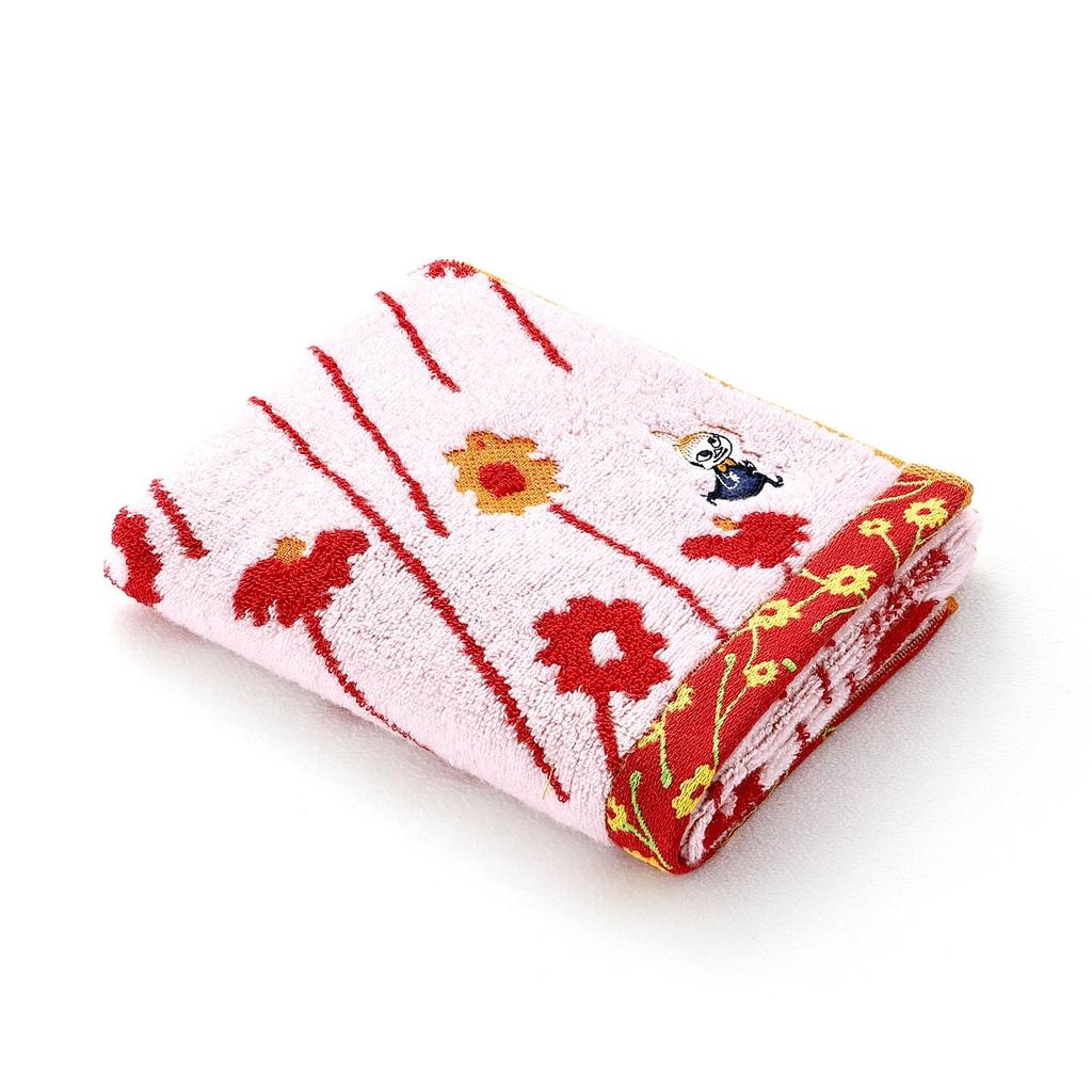 MOOMIN Happy Little My Face Little My Flower Fluffy 34 x 80cm Towel, Purple, Design, Cotton, No-Twist Yarn, 47-0402150, Approx.