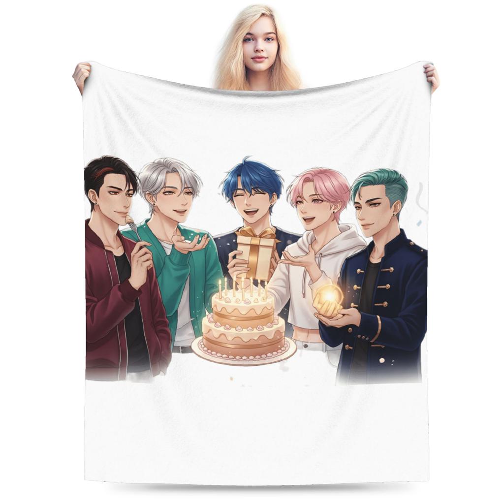 Saja Boyband Kpop Dämonenjäger Decke Weich Warm Neuheit Plüsch Überwurfdecke Für Kinder Draußen Flanell Bettdecke Bettbezug