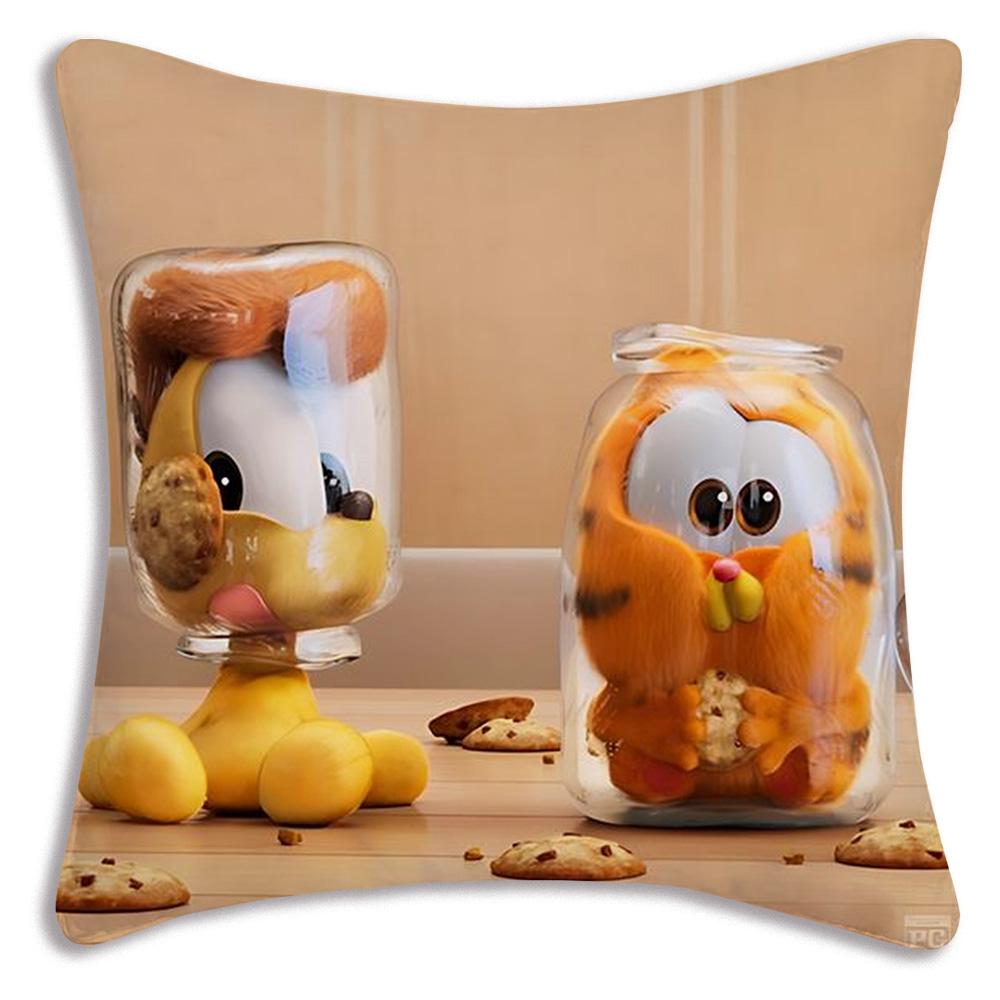 Cute Cartoon Garfields Pillow Covers Cartoon Sofa Decorative Home Double-sided Printing Short Plush Cute Cushion Cover