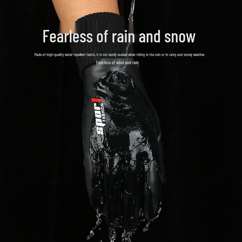 Mănuși de ciclism din piele ecologică rezistente la vânt pentru bărbați și femei - Călduroase, căptușite cu catifea, stil coreean pentru toamnă și iarnă