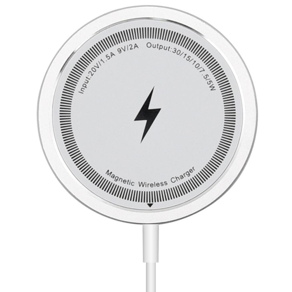 

W104 Round Magnetic Wireless Charger 15W Phone Wireless Charging Pad with Type-C Cable White