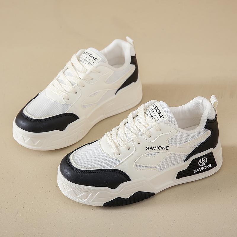 Fashion CRLAYDK Summer Women's Platform Sneakers Skateboard Walking Casual Shoes Ladies Breathable White Lace Up Sports Shopping Tennis