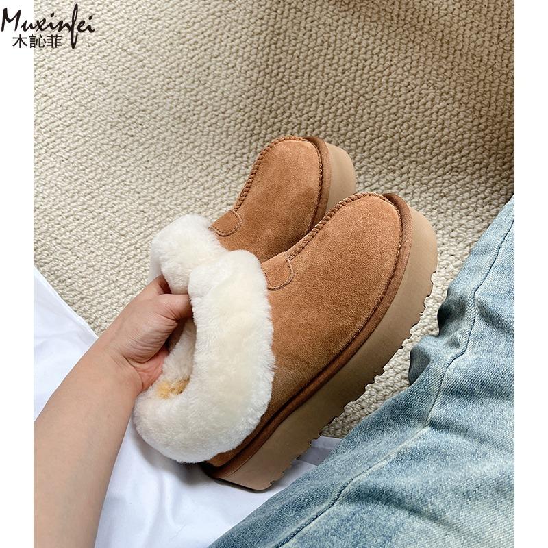 Winter Women's Boots Sheep Fur Integrated Thick Soled Outdoor Warm Snow Boots for Women 2025 New Winter Snow Cotton Shoes
