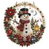 Seasonal Party Hanging Decor Xmas Snowman Ornament, Round Acrylic Santa Reindeer Holiday Office Ornaments Christmas Door Sign for Festive Window Wall