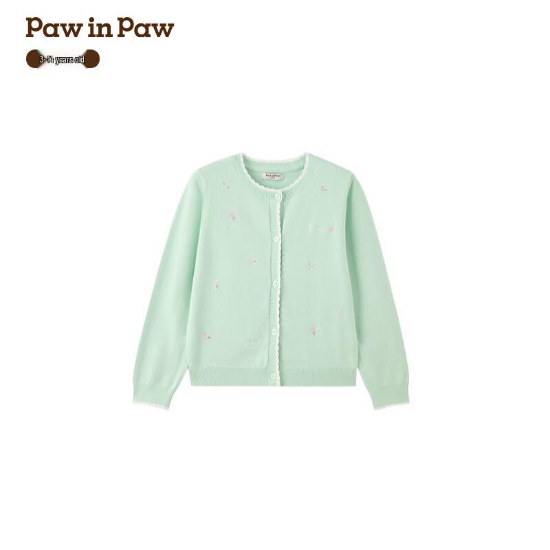 PawinPaw Girls  Spring Cartoon Bear Knitted Cardigan 120