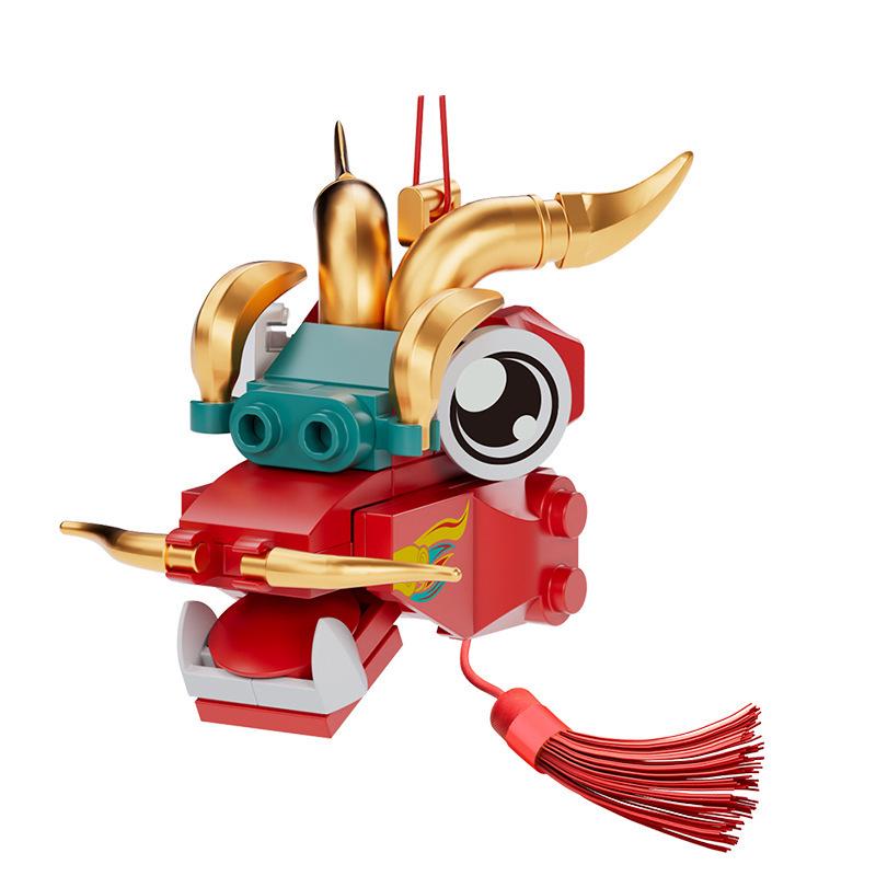 Fang Cheng Educational Building Blocks: Spring Festival Orange Tree & Treasure Pot Ornament Toy for Kids