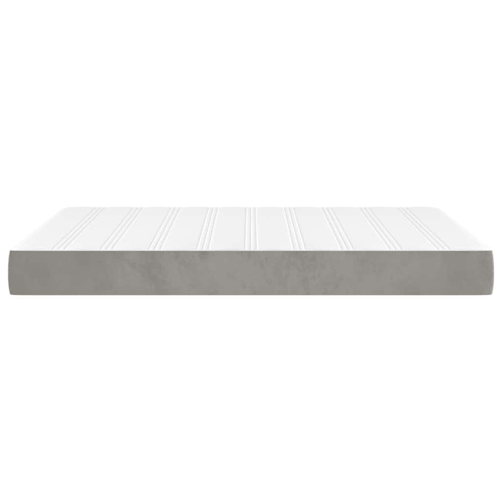Pocket Spring Mattress Medium Firm Light Grey 120 x 210 x 20 cm Velvet