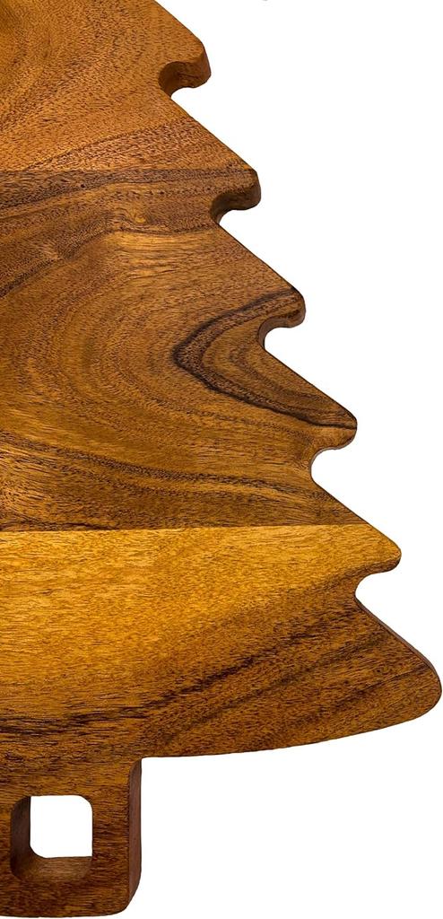 Organic Acacia Wood Chopping Cutting Butcher Block Board for Kitchen, Cheese, Meat, Vegetables, Fruit and Salad (Santa Board 14"L X 12"W)