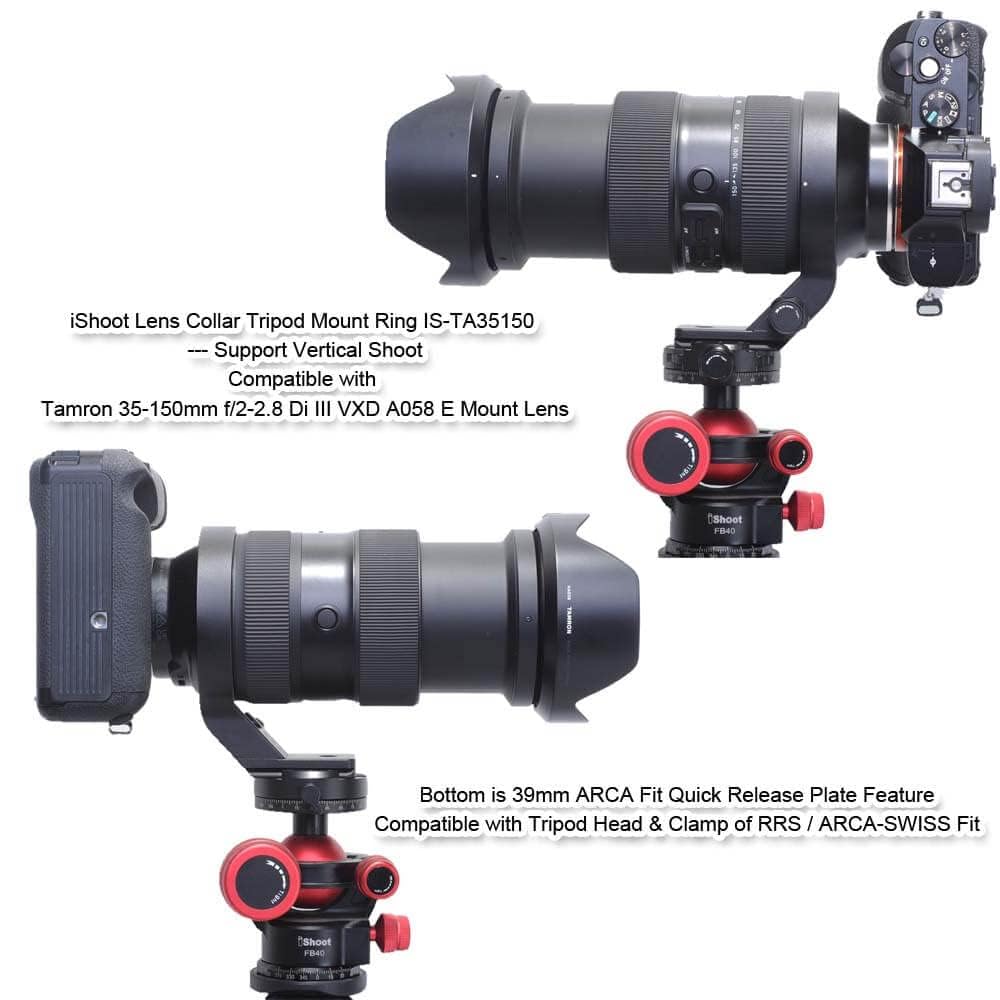 Metal camera tripod mount tripod mount lens support lens bracket tripod compatible with Tamron Di III VXD A058 E quick release plate with screw holes