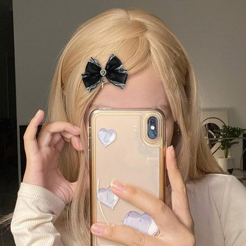 Heart Crosses Lace Hair Clip Fashionable Women's Hairpin Versatiles Hairstyle Clip for Girls and Women