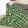 Tan Brown And Green Checkerboard Blankets Flannel Sofa Throw Blanket Portable for Couch Bedding Outdoor Throws Bedspread Quilt