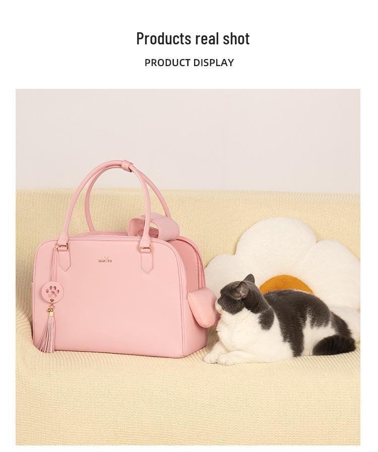 Wakytu British Pet Carrier: Large Capacity Cat/Dog Crossbody Bag, Breathable & Comfortable Handbag