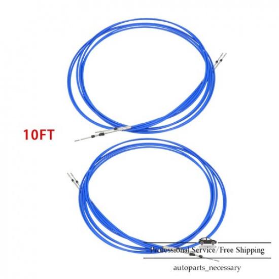 Outboard Inboard 2PCS 10FT 3 Shift Throttle Control Cable Universal For Yamaha